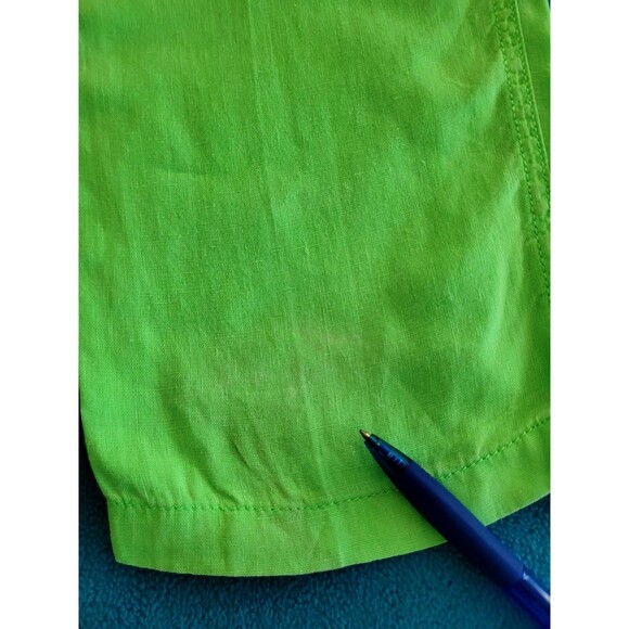Lilly Pulitzer Taron Mid Rise Linen Pants Womens L Neon Green Drawstring Beach - Picture 13 of 14